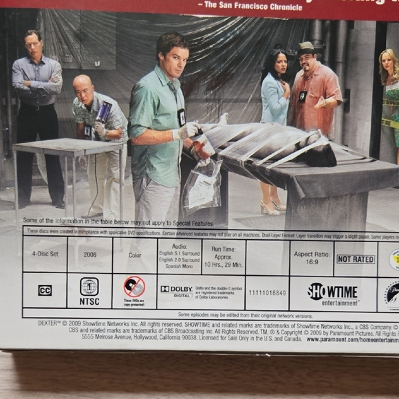 Dexter: The Third Season (DVD, 2008) 4-Disc Set Complete Season 3 with Slipcover - Picture 6 of 12